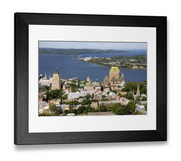 Framed Print : Aerial images of Quebec City from atop the Observatoire de la Capitale, Quebec, Canada Framed Print : Aerial images of Quebec City from atop the Observatoire de la Capitale, Quebec, Canada