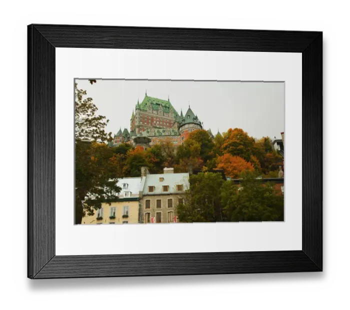 Framed Print : A walking tour of lower Quebec City. A upward view of The Chateau Frontenac Framed Print : A walking tour of lower Quebec City. A upward view of The Chateau Frontenac