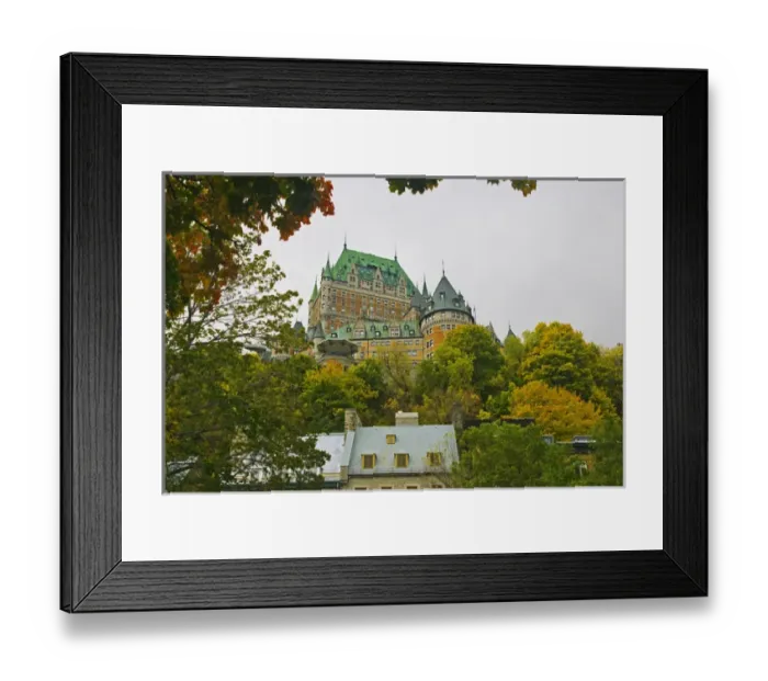 Framed Print : A walking tour of lower Quebec City. A upward view of The Chateau Frontenac Framed Print : A walking tour of lower Quebec City. A upward view of The Chateau Frontenac
