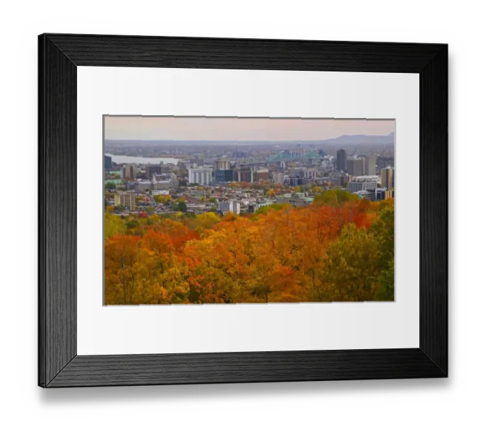 Framed Print : Sights of Montreal, scenic view Montreal from Mount Royal Park Framed Print : Sights of Montreal, scenic view Montreal from Mount Royal Park