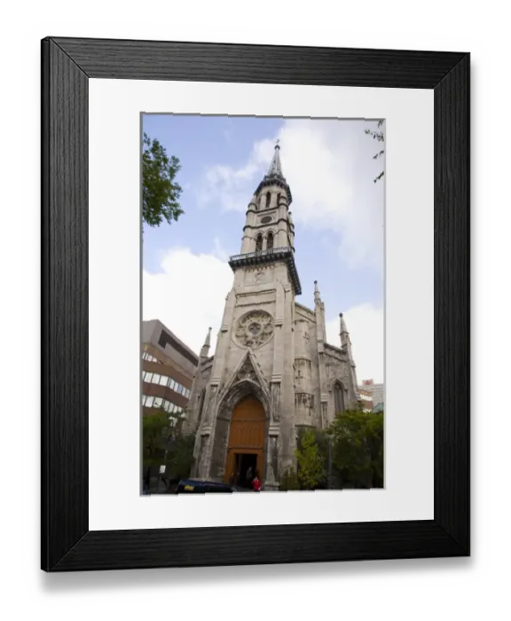 Framed Print : Church facade for entrance into University of Quebec in Montreal Framed Print : Church facade for entrance into University of Quebec in Montreal