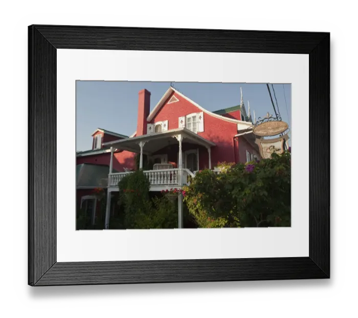 Framed Print : Quebec, Canada. Auberge du Mange Grenouille (B&B) in Le Bic