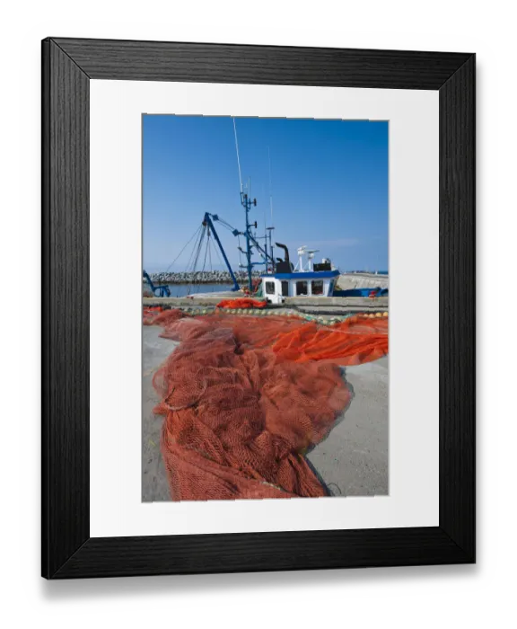 Framed Print : Quebec, Canada. Fishing nets, Sainte Anne des Monts