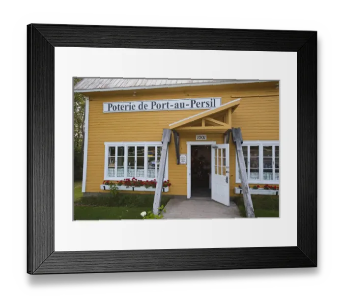Framed Print : Quebec, Canada. Poterie de Port au Persil, Sainte Simeon Framed Print : Quebec, Canada. Poterie de Port au Persil, Sainte Simeon