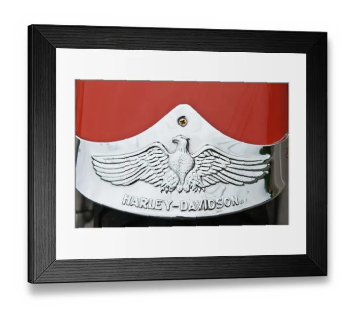 Framed Print : Quebec, Canada. Motor bike at Boulangerie Boucharo (Boucharo bakery), Isle aux Coudres