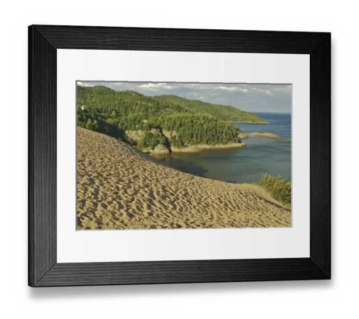 Framed Print : North America, Canada, Quebec, North Shore, Tadoussac. View of Tadoussac Dunes