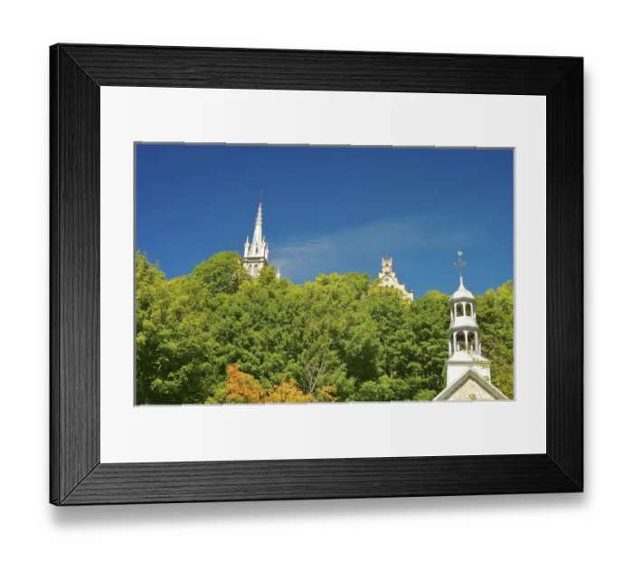 Framed Print : North America, Canada, Quebec, Sainte-Anne-de-Beaupre. Some spires near the basilica