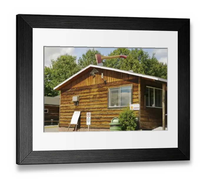 Framed Print : North America, Canada, Quebec, Mauricie, Grandes-Piles. Ticketing office of