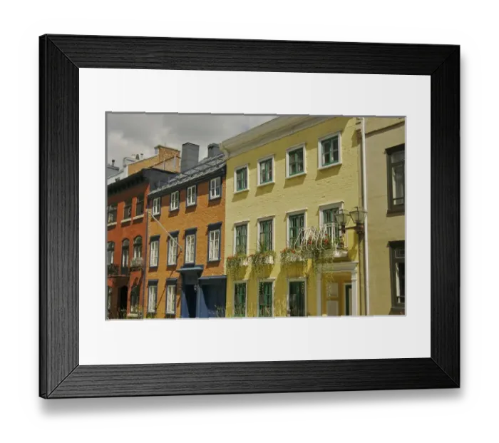 Framed Print : North America, Canada, Quebec, Old Quebec City. The colorful facades of some Old