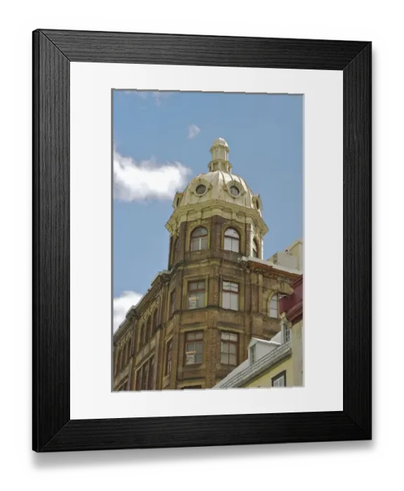 Framed Print : North America, Canada, Quebec, Old Quebec City. Brick building with cupola