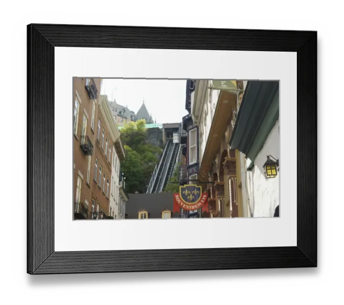 Framed Print : North America, Canada, Quebec, Old Quebec City, Lower Town. View towards the funiculaire