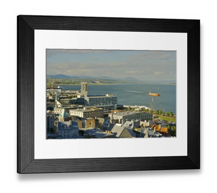 Framed Print : North America, Canada, Quebec, Old Quebec City. View from Dufferin Terracce of Lower Town