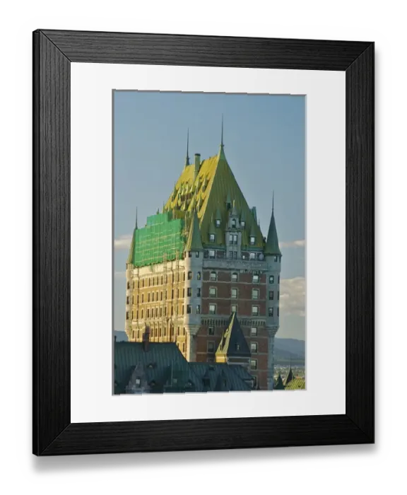 Framed Print : North America, Canada, Quebec, Old Quebec City. Chateau Frontenac tower and copper roof