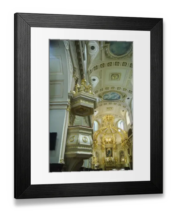 Framed Print : North America, Canada, Quebec, Old Quebec City. Pulpit in the Basilique Notre-Dame-de-Quebec