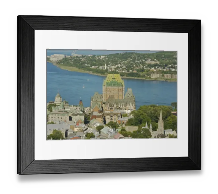 Framed Print : North America, Canada, Quebec, Quebec City. View from above of Old Quebec City