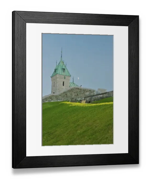 Framed Print : North America, Canada, Quebec, Old Quebec City. View from below looking up towards