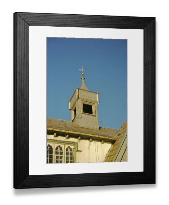 Framed Print : North America, Canada, Quebec, Old Quebec City. Ornamentation on roof of former