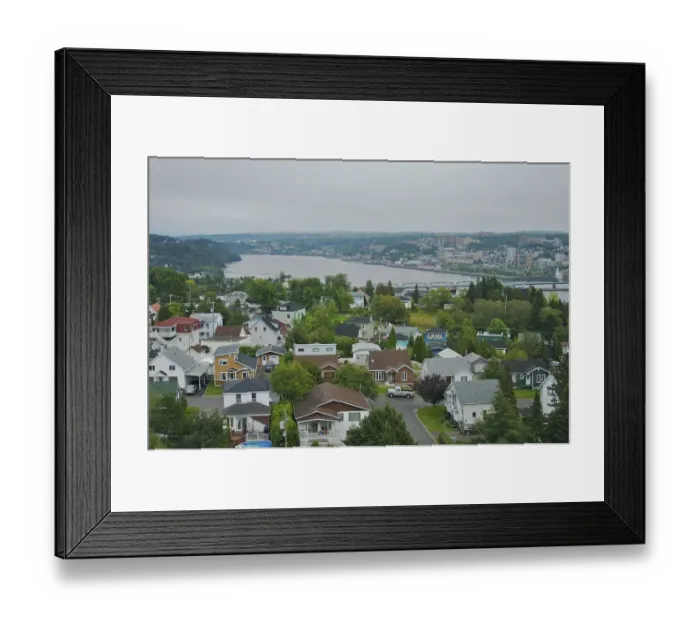 Framed Print : North America, Canada, Quebec, Saguenay, Ville de Saguenay, Chicoutimi. View of