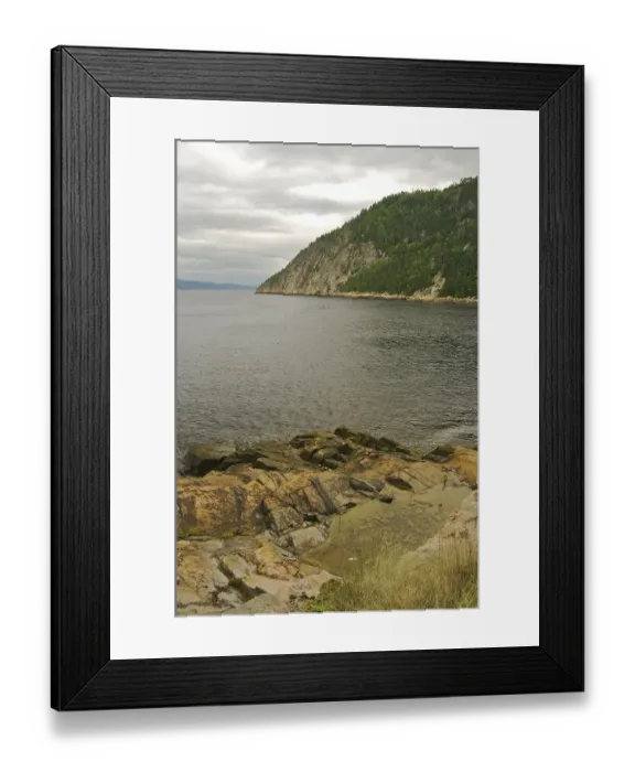 Framed Print : North America, Canada, Quebec, Saguenay, Sainte-Rose-du-Nord. View towards Saguenay