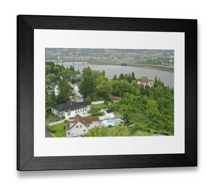 Framed Print : North America, Canada, Quebec, Saguenay, Chicoutimi. View over the Saguenay River