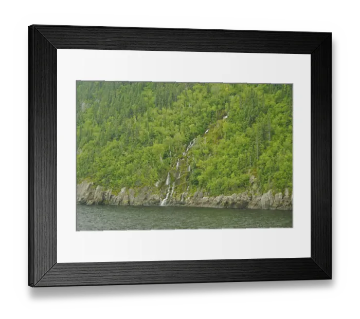 Framed Print : North America, Canada, Quebec, Saguenay. View from the water of a waterfall on Framed Print : North America, Canada, Quebec, Saguenay. View from the water of a waterfall on