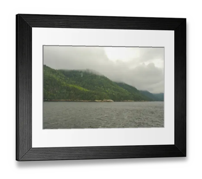 Framed Print : North America, Canada, Quebec, Saguenay. Low clouds over the hills on the banks of