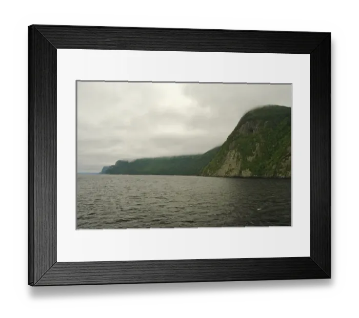 Framed Print : North America, Canada, Quebec, Saguenay. View from the water of Saguenay Fjord cliffs