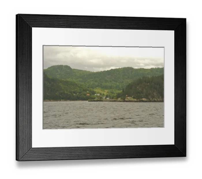Framed Print : North America, Canada, Quebec, Saguenay. Sainte-Rose-du-Norde seen from a cruise