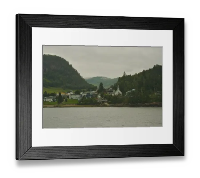 Framed Print : North America, Canada, Quebec, Saguenay, Sainte-Rose-du-Nord. House, church Framed Print : North America, Canada, Quebec, Saguenay, Sainte-Rose-du-Nord. House, church