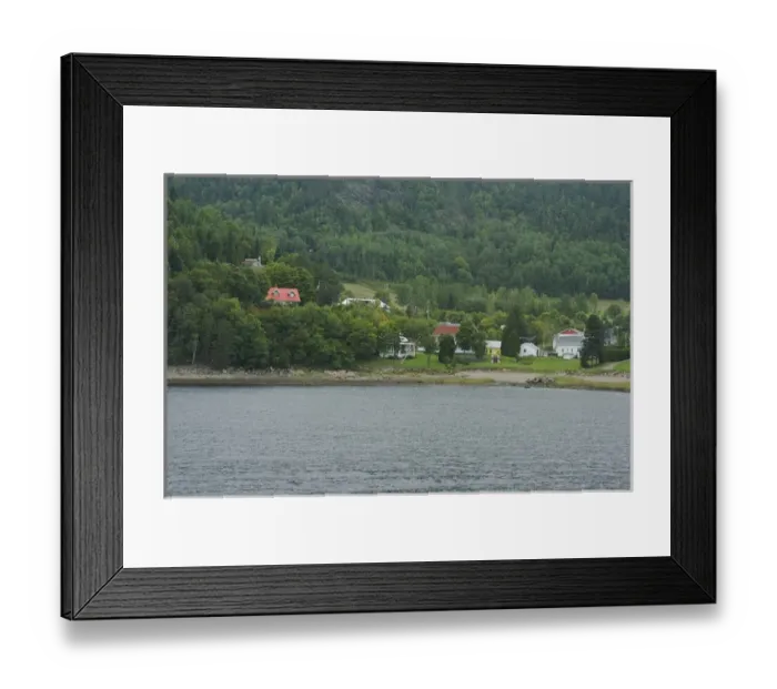 Framed Print : North America, Canada, Quebec, Saguenay. Houses of Sainte-Rose-du-Norde seen