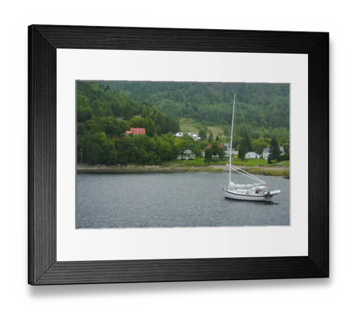 Framed Print : North America, Canada, Quebec, Saguenay. A boat and houses of Sainte-Rose-du-Norde Framed Print : North America, Canada, Quebec, Saguenay. A boat and houses of Sainte-Rose-du-Norde