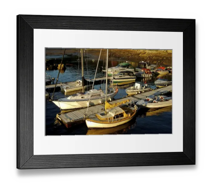Framed Print : North America, Canada, Quebec, Saguenay, L Anse de Roche (Rock Bay. ) Docked boats