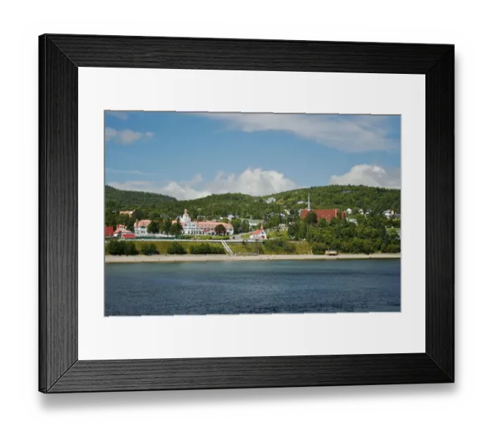 Framed Print : North America, Canada, Quebec, North Shore, Tadoussac. A view from the water of Tadoussac