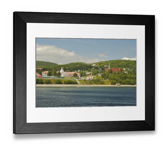 Framed Print : North America, Canada, Quebec, North Coast, Tadoussac. Hotel Tadoussac, other Tadoussac buildings