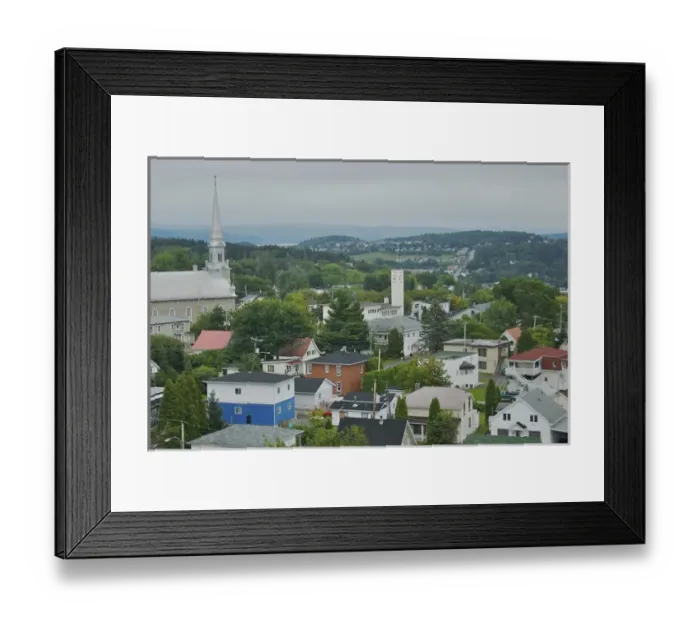 Framed Print : North America, Canada, Quebec, Saguenay, Ville de Saguenay, Chicoutimi. View of Chicoutimi homes