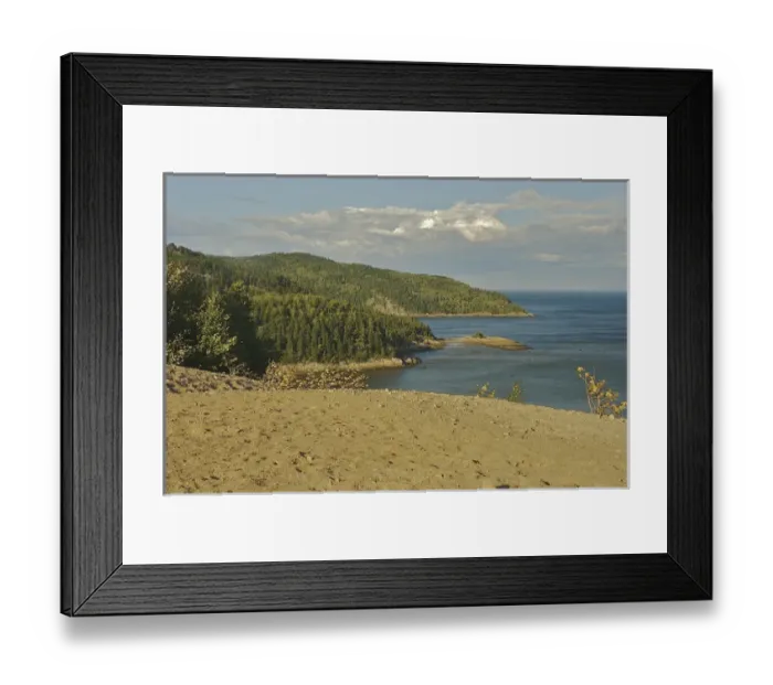 Framed Print : North America, Canada, Quebec, North Shore, Tadoussac. View of Tadoussac Dunes
