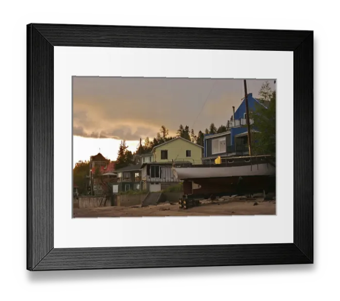 Framed Print : North America, Canada, Quebec, Saguenay, Ville de Saguenay, La Baie. Early morning