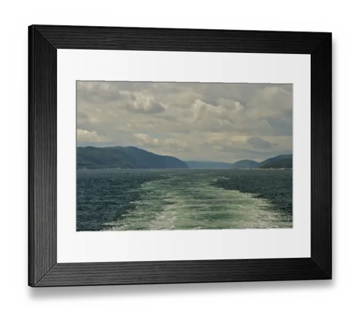 Framed Print : North America, Canada, Quebec, North Shore. A view of Saguenay Fjord from a whale