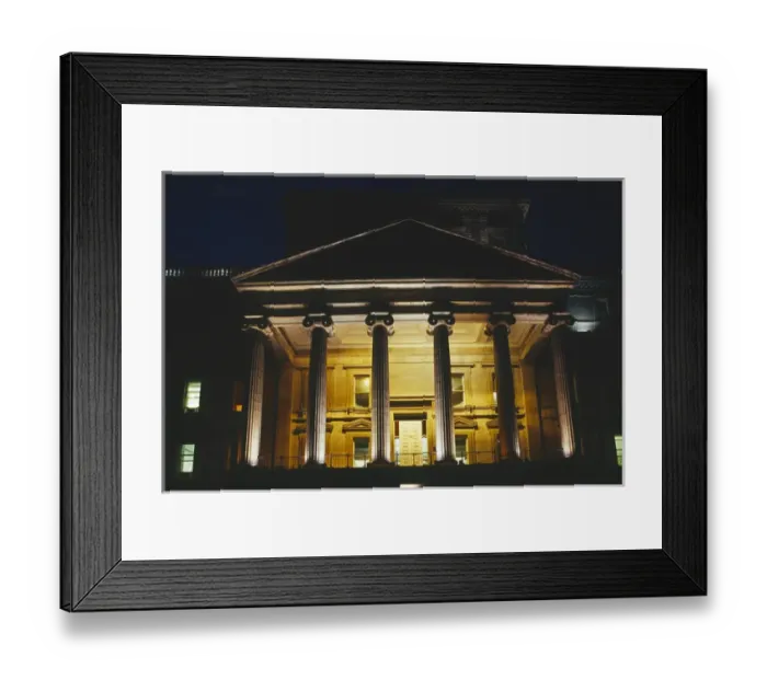 Framed Print : Canada, Quebec, Montreal, Montreal, building with corinthian columns at night Framed Print : Canada, Quebec, Montreal, Montreal, building with corinthian columns at night