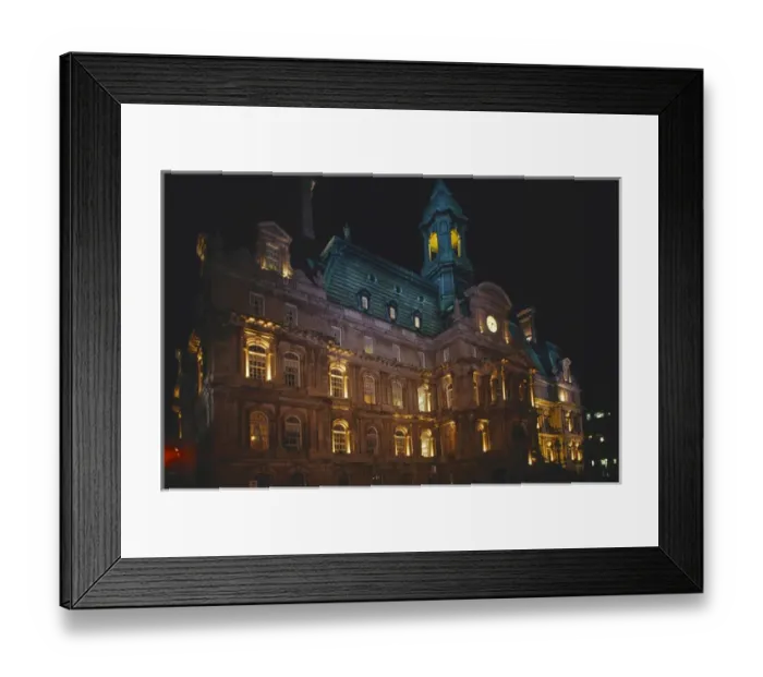 Framed Print : Canada, Quebec, Montreal, Montreal City Hall (Hotel de Ville) at night Framed Print : Canada, Quebec, Montreal, Montreal City Hall (Hotel de Ville) at night