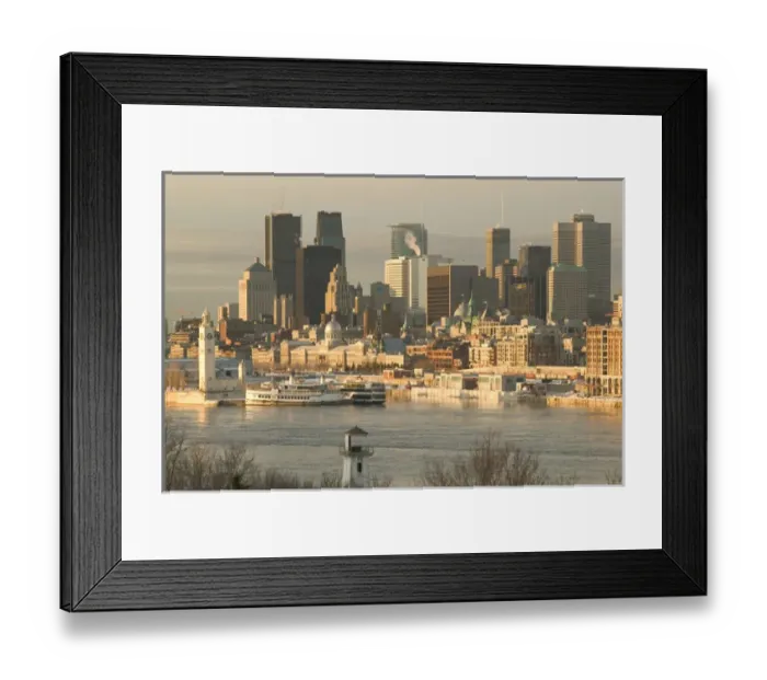 Framed Print : Canada-Quebec-Montreal: Morning City View in Winter from Jacques Cartier Bridge Framed Print : Canada-Quebec-Montreal: Morning City View in Winter from Jacques Cartier Bridge