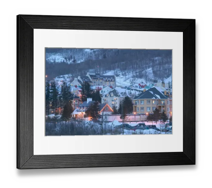 Framed Print : Canada-Quebec-The Laurentians: Mont Tremblant Ski Village-Ski Village View / Evening Framed Print : Canada-Quebec-The Laurentians: Mont Tremblant Ski Village-Ski Village View / Evening