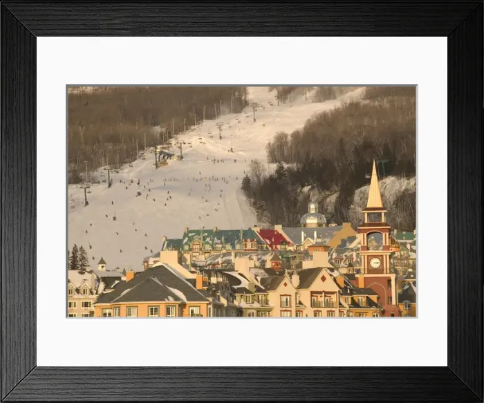 Framed Print : Canada-Quebec-The Laurentians: Mont Tremblant Ski Village-Village View / Sunset Framed Print : Canada-Quebec-The Laurentians: Mont Tremblant Ski Village-Village View / Sunset