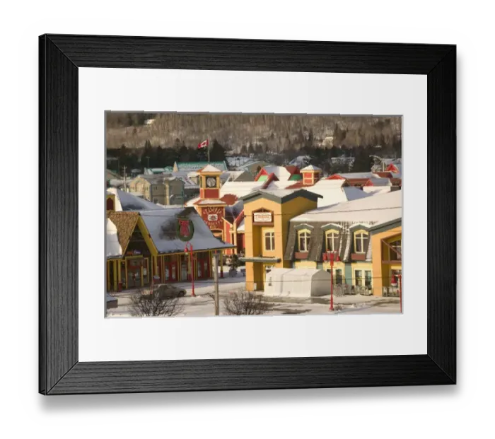 Framed Print : Canada-Quebec-The Laurentians: St. Sauveur des Monts, Shopping Village Detail / Winter Framed Print : Canada-Quebec-The Laurentians: St. Sauveur des Monts, Shopping Village Detail / Winter