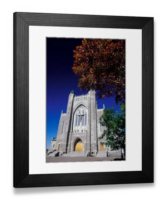 Framed Print : Canada, Quebec, Gaspe. Sherbrooke, Gothic Revival Cathedral (b. 1958), Napolean Audet