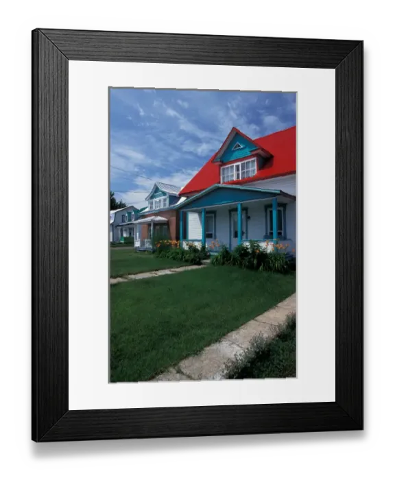 Framed Print : Canada, Quebec, Charlevoix. Houses, Baie Saint Paul Framed Print : Canada, Quebec, Charlevoix. Houses, Baie Saint Paul