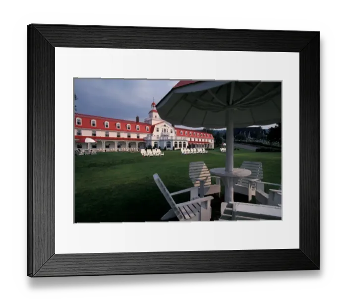 Framed Print : Canada, Quebec, Sanguenay. Hotel Tadoussac, Sanguenay Fjord