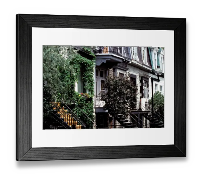 Framed Print : North America, Canada, Quebec, Montreal. Unique Montreal balconies, Rue Drolet by Framed Print : North America, Canada, Quebec, Montreal. Unique Montreal balconies, Rue Drolet by
