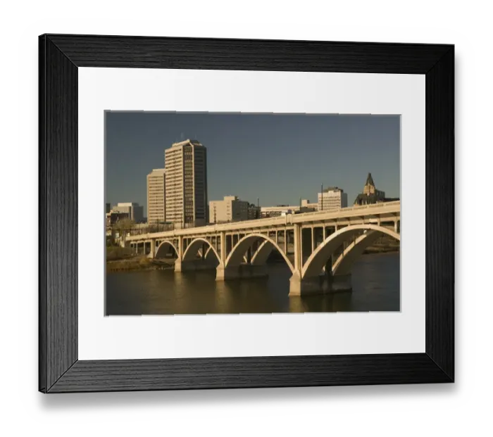 Framed Print : 02. Canada, Saskatchewan, Saskatoon: Broadway Bridge View of the City Late Afternoon Framed Print : 02. Canada, Saskatchewan, Saskatoon: Broadway Bridge View of the City Late Afternoon