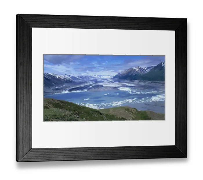 Framed Print : Lowell Lake and Lowell Glacier. Kluane National Park, Yukon, Canada Framed Print : Lowell Lake and Lowell Glacier. Kluane National Park, Yukon, Canada